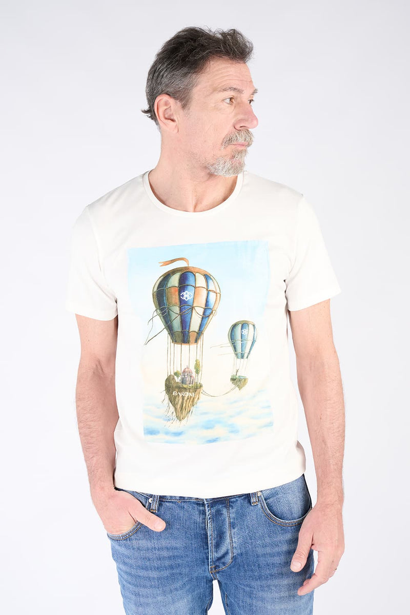 Men's Balloon Print T-Shirt uomo Barone firenze - 1