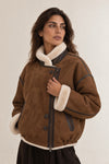 Viktoria Shearling Style Tabacco/Crema woman Barone firenze - 3