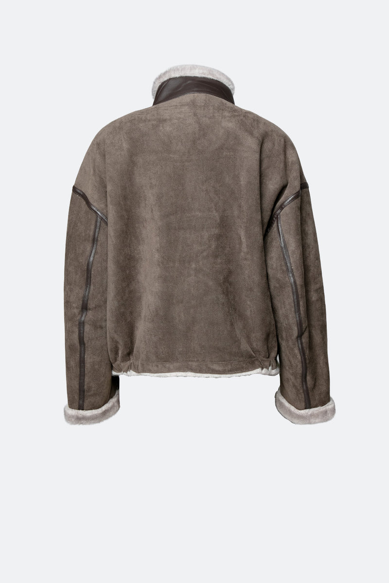 Viktoria Shearling Style Verde/Grigio woman Barone firenze - 8