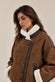 Viktoria Shearling Style Tabacco/Crema woman Barone firenze - 6