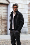 Chiodo Shearling Style Black unisex Barone firenze - 5