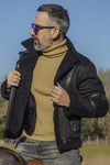 Chiodo Shearling Style Black unisex Barone firenze - 6