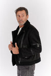 Chiodo Shearling Style Black unisex Barone firenze - 11