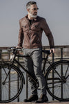 Michele Leather Jacket with Stitching man Barone firenze - 5
