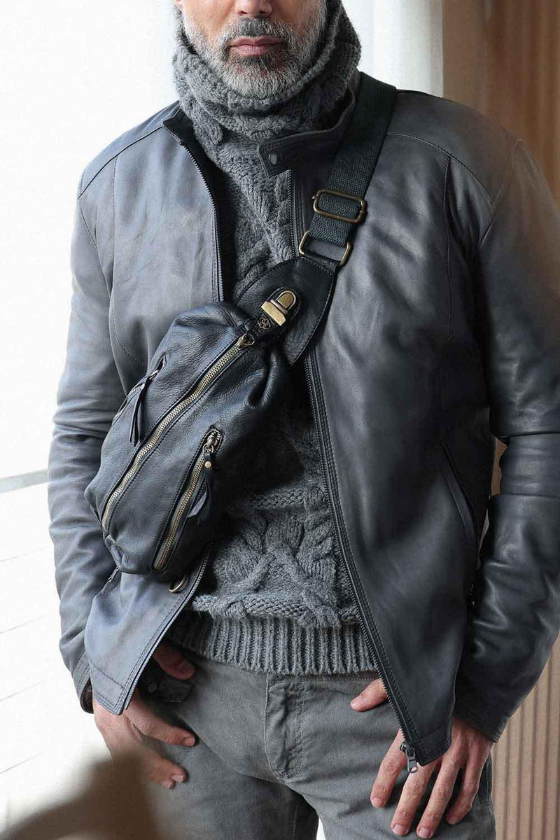 Certaldo Black Pouch man Barone firenze - 2