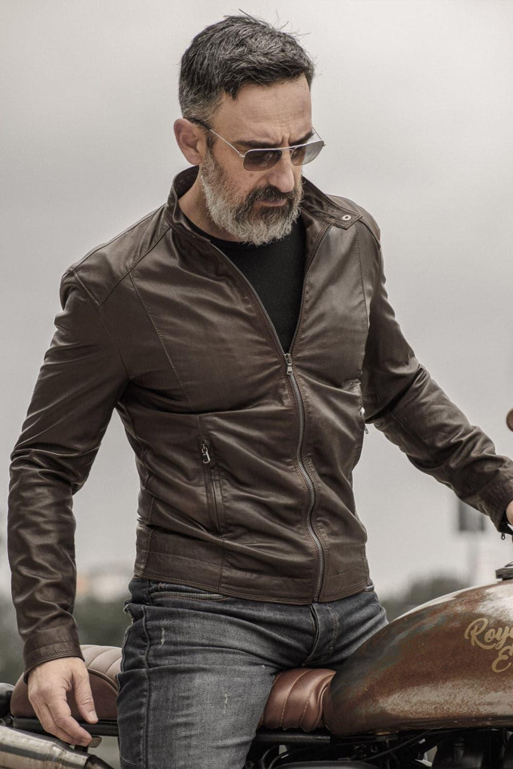 Massi Dark Brown Jacket  man Barone firenze - 1