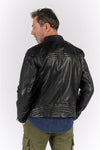 Michele Black Leather Jacket with Stitching man Barone firenze - 12