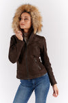Sofia Oleato with Hood Fur Dark Brown woman Barone firenze - 8