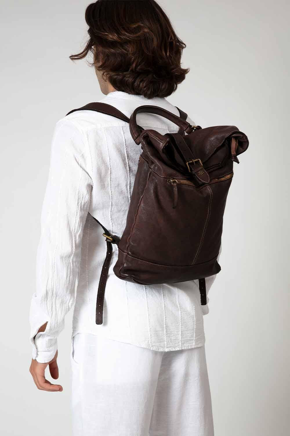 Grosseto Dark Brown Backpack unisex Barone firenze - 7